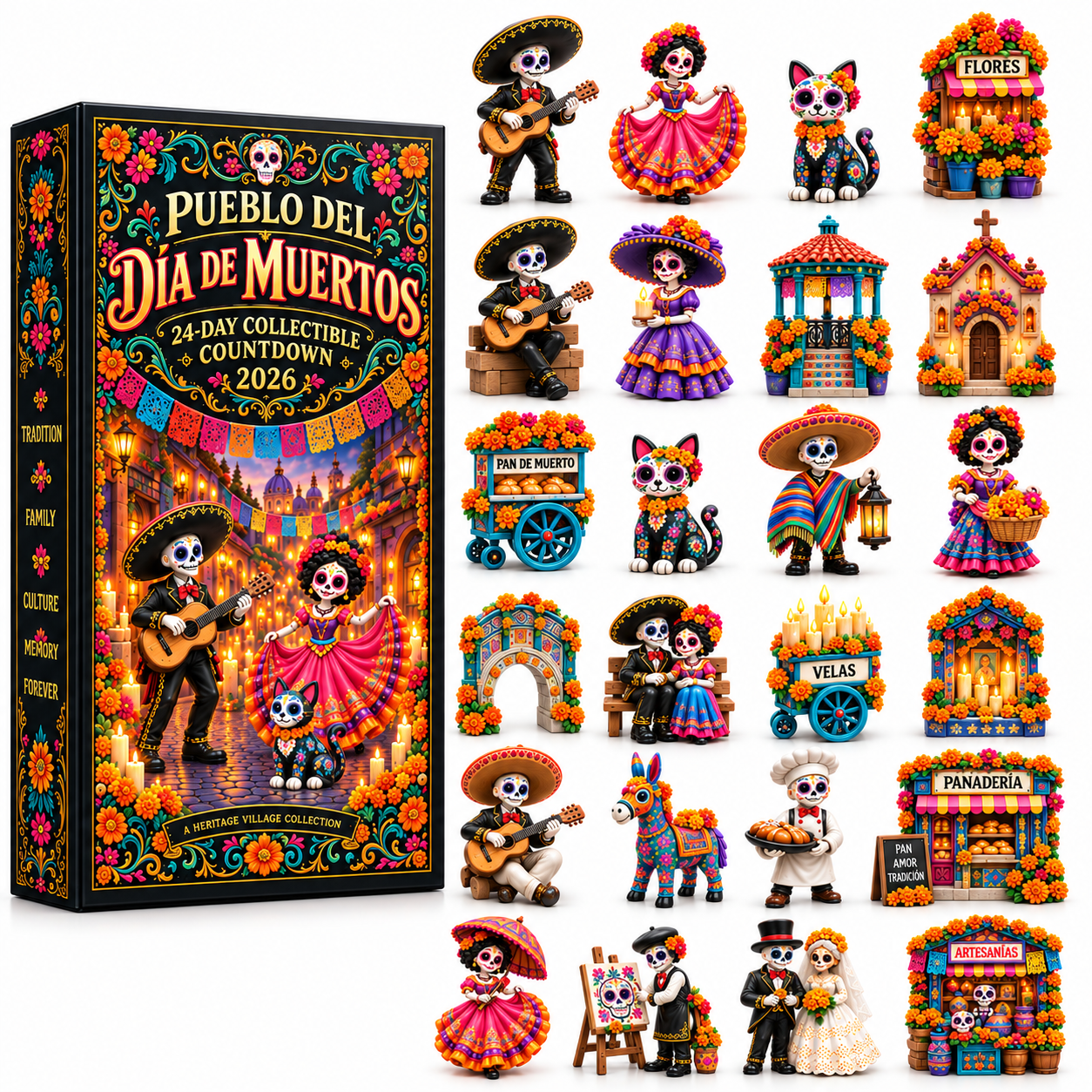 Pueblo del Dia de Muertos miniatures