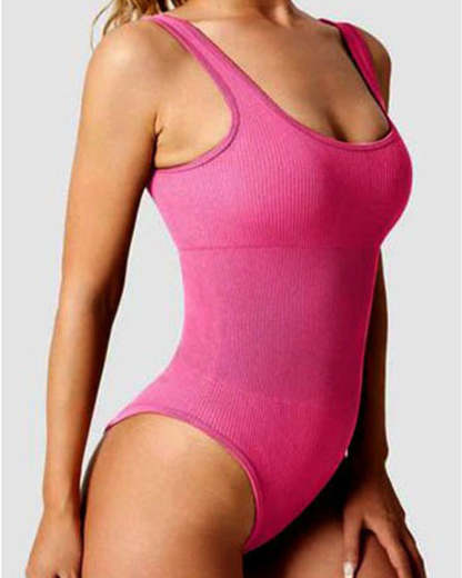 Women's Bodysuits Sexy Ribbed Square Neck Sleeveless Tank Tops Bodysuits