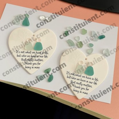 🌊Heart-Shaped Sea Glass Friendship Decor💝✨ Shaped by Nature & Crafted by Hand!