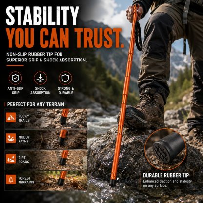 🚨 LAST DAY 53% OFF | Survival Hiking Stick – Adjustable Trekking Pole with Built-In Outdoor Survival Tools