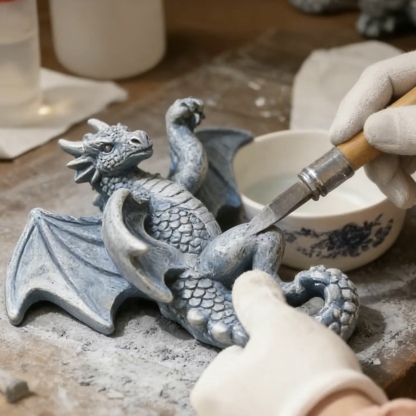 Garden Decor Dragon Hugging Tree Garden Statue with Solar Lantern