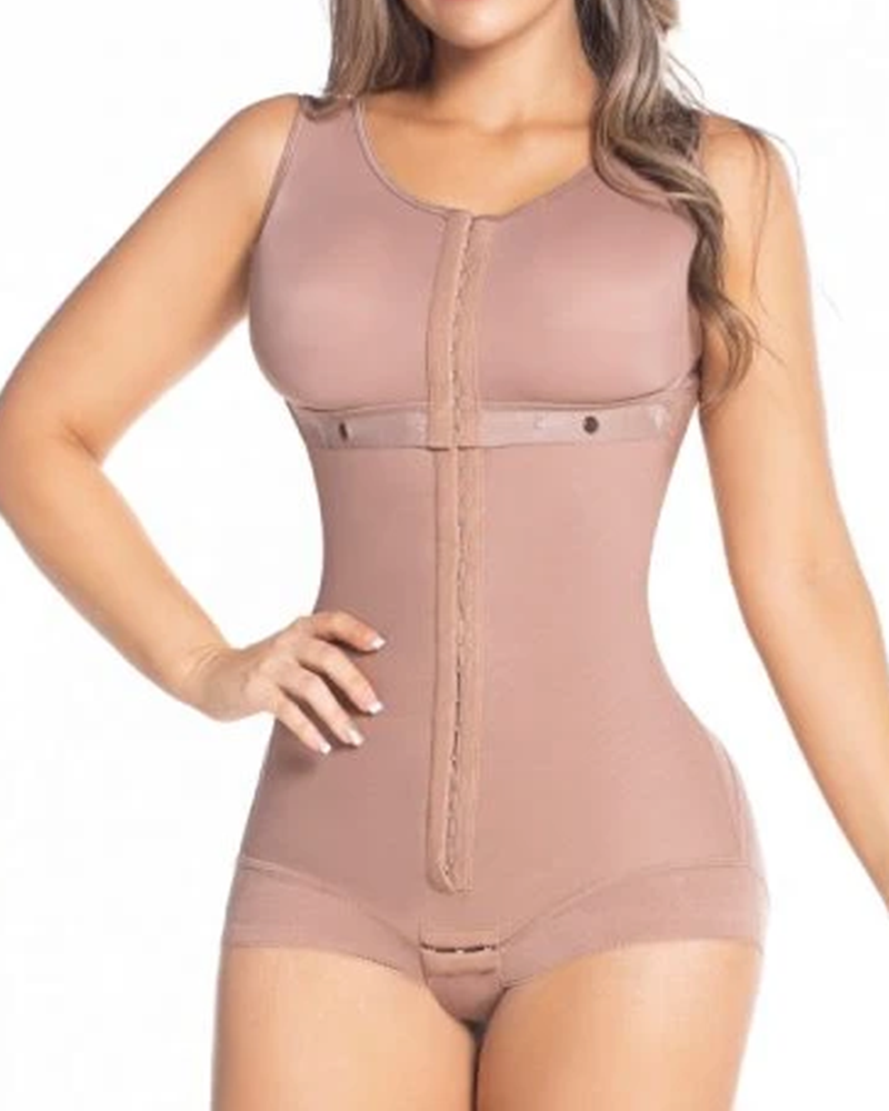 Shapewear For Women Hook And Eye Closure Breast Support Tummy Control Triangle Bodysuit Bodyshaper