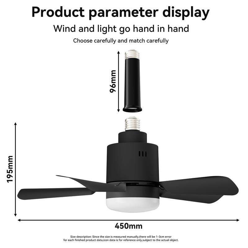 💡 Smart Plug-In Ceiling Fan Light – Remote-Controlled Airflow & Illumination Combo