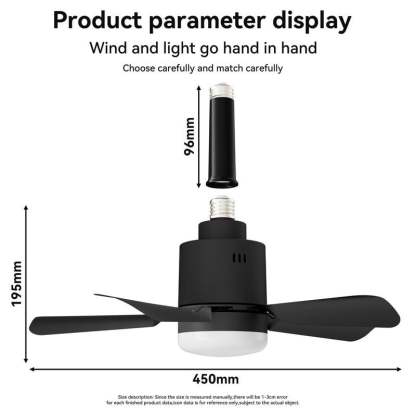 💡 Smart Plug-In Ceiling Fan Light – Remote-Controlled Airflow & Illumination Combo