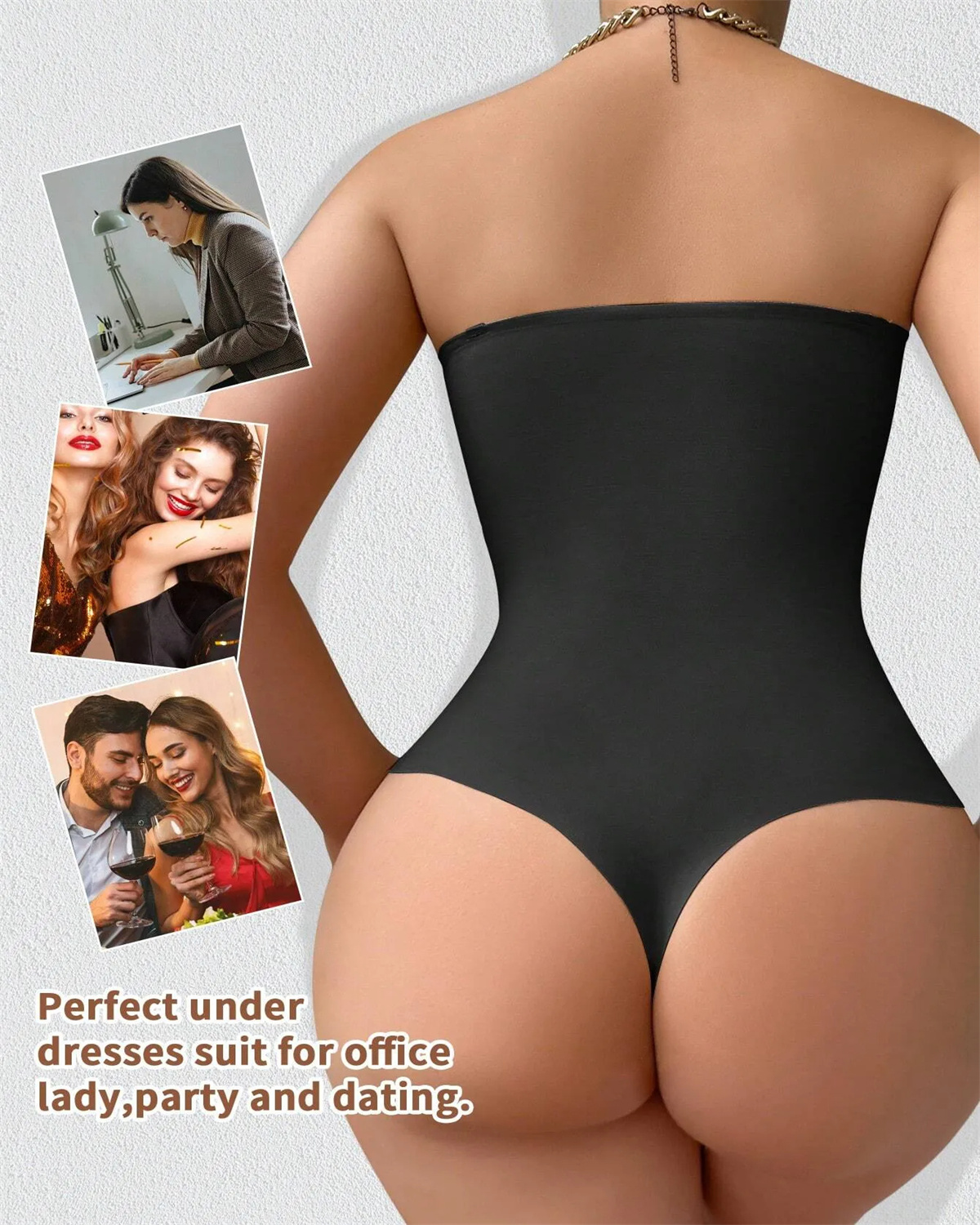 Seamless One-Piece Snap Crotch Shapewear
