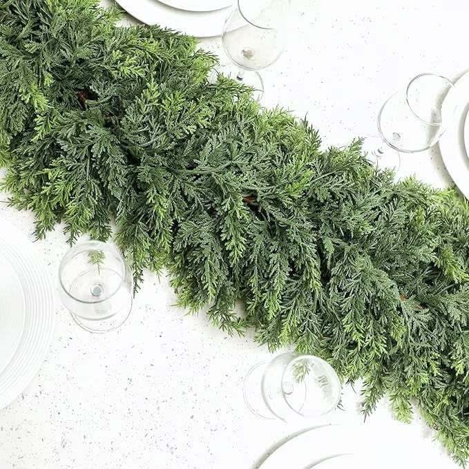 ⛄2025 Christmas Artificial Cypress Leaf Vine Wreath🎄（1.8m）