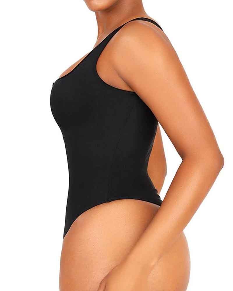 Front Zip Triangle Swim Jumpsuit