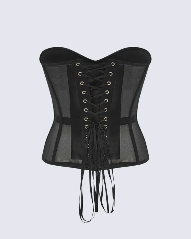 Breast-Covering Mesh Sexy Corset