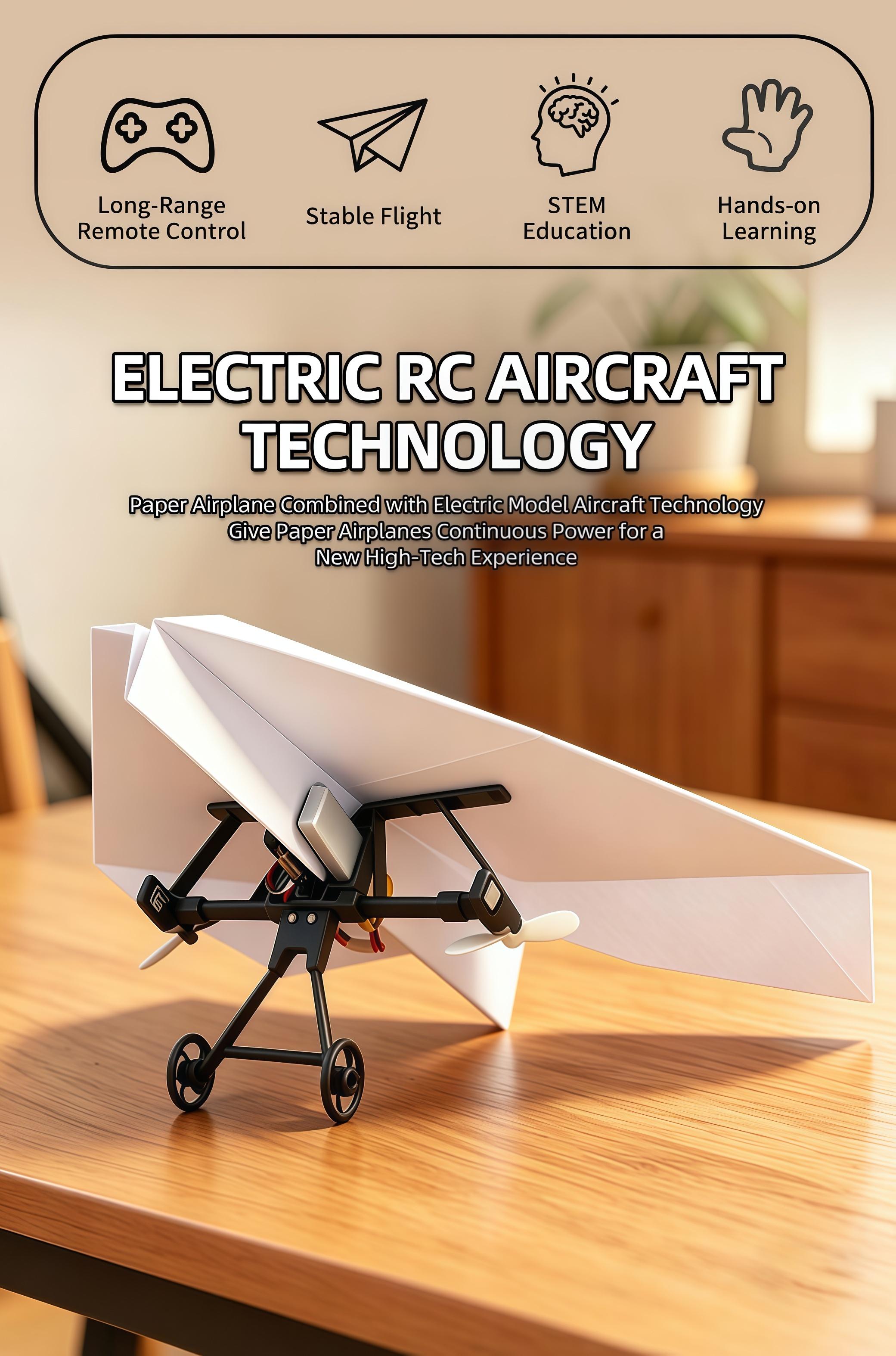 Hotfree Power-Up RC Paper Airplane Kit with Gyro Stabilizer – DIY Electric Remote Control Plane with Dual Propellers, Lightweight Foldable Flying STEM Toy for Kids & Adults, Perfect Birthday Gift Hotfree Power-Up RC Paper Airplane Kit with Gyro Stabilizer – DIY Electric Remote Control Plane with Dual Propellers, Lightweight Foldable Flying STEM Toy for Kids & Adults, Perfect Birthday Gift