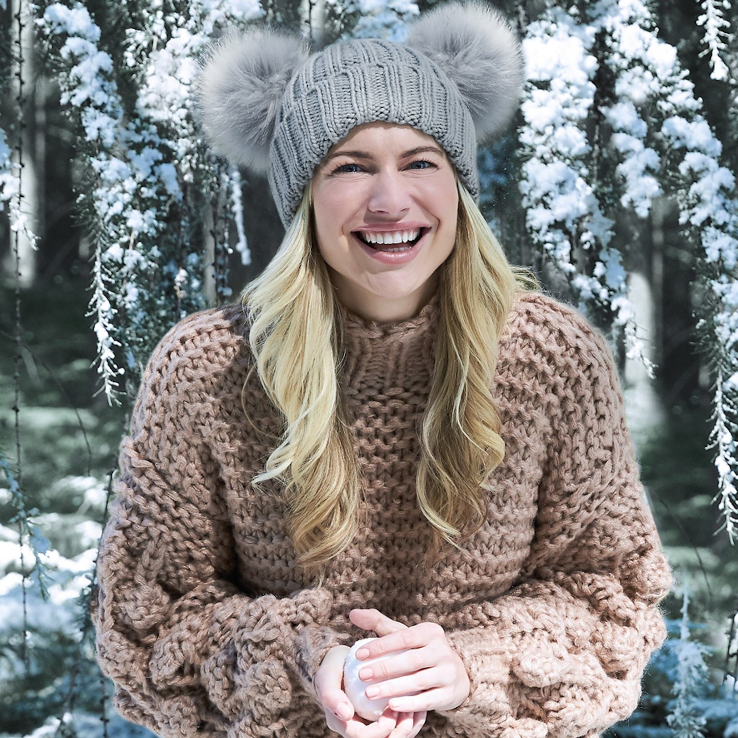 Personalized Embroidery Kid Pom Pom Hat and Scarf for Comfort & Unique | HSKid01