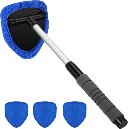 🔥Microfiber Car Windshield Cleaning Tool with Extendable Handle