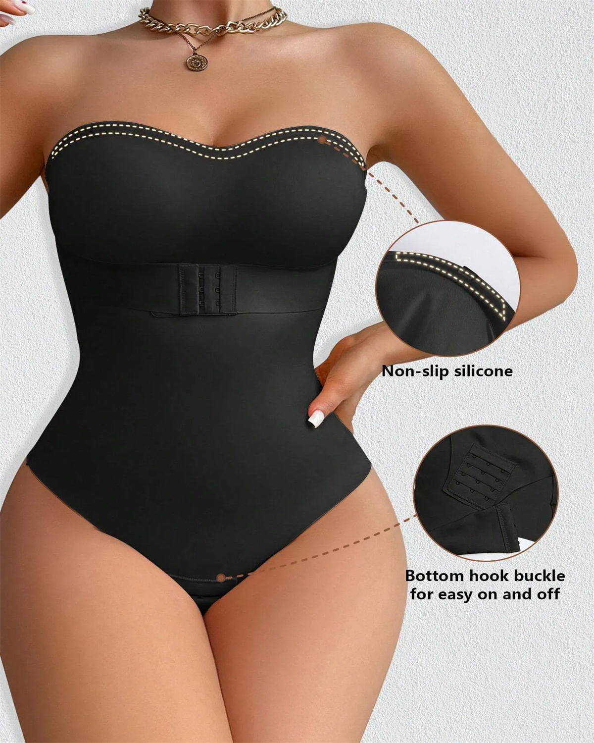 Seamless One-Piece Snap Crotch Shapewear