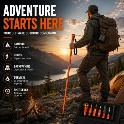 🚨 LAST DAY 53% OFF | Survival Hiking Stick – Adjustable Trekking Pole with Built-In Outdoor Survival Tools