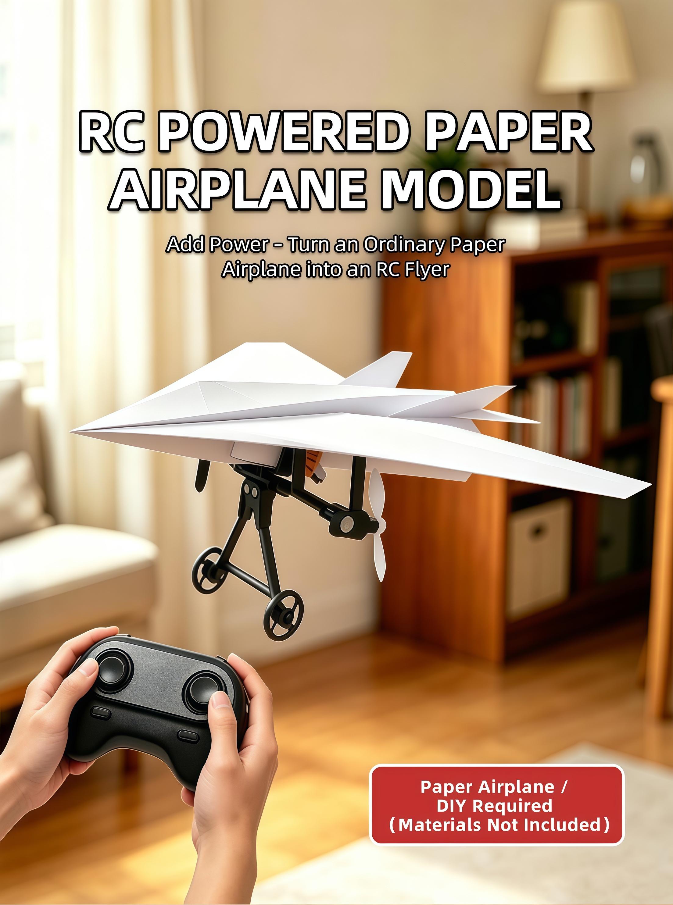 Hotfree Power-Up RC Paper Airplane Kit with Gyro Stabilizer – DIY Electric Remote Control Plane with Dual Propellers, Lightweight Foldable Flying STEM Toy for Kids & Adults, Perfect Birthday Gift Hotfree Power-Up RC Paper Airplane Kit with Gyro Stabilizer – DIY Electric Remote Control Plane with Dual Propellers, Lightweight Foldable Flying STEM Toy for Kids & Adults, Perfect Birthday Gift