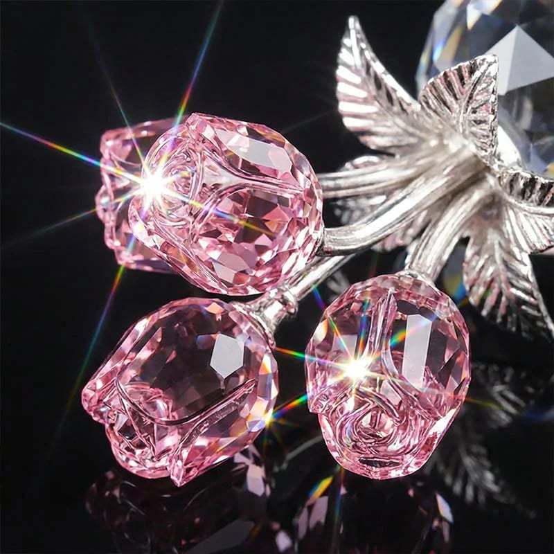 🌹 Mother's Day 49% OFF ! ⚡ Everlasting Crystal Rose Flower Figurine in Vase – Sparkling Crystal Craft, Eternal Flower Design, Exquisite Vase Set & Elegant Home Decor 💎