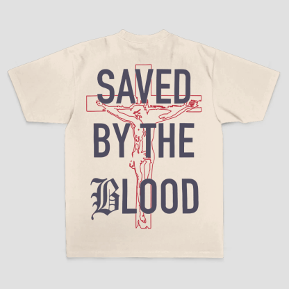 Saved By The Blood Printed Men's T-shirt