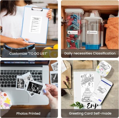 Top Christmas Gift 2025 🎅 XenGro Mini Portable Sticker Printer, Mini Thermal Printer with 3 Rolls Paper, Bluetooth Inkless Printpods, Pocket Label Maker Suitable for Creative Kids