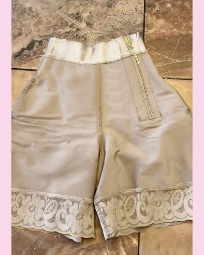 High Waist Side Zipper Butter Lifter Faja Shorts
