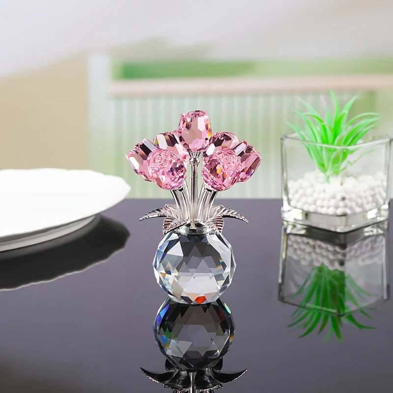 🌹 Mother's Day 49% OFF ! ⚡ Everlasting Crystal Rose Flower Figurine in Vase – Sparkling Crystal Craft, Eternal Flower Design, Exquisite Vase Set & Elegant Home Decor 💎