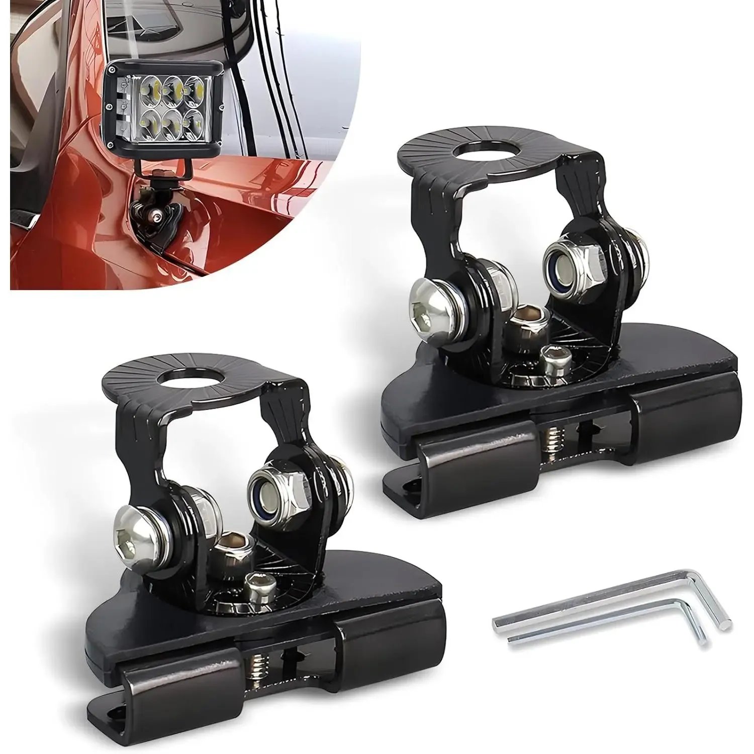 2PCS Heavy Duty Adjustable LED Light Bar Brackets