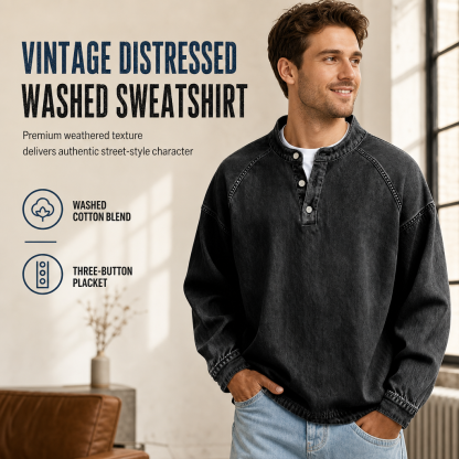 Men's Vintage Casual Loose-Fit Sweatshirt