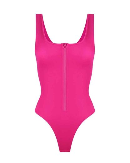 Front Zip Triangle Swim Jumpsuit
