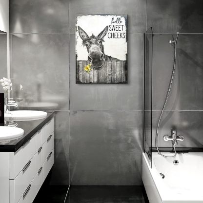 🚽Funny Bathroom Wall Art - "Nice Ass" Donkey Print