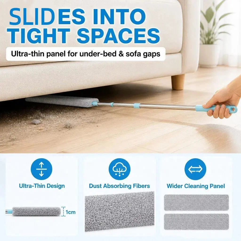 Gap cleaning microfiber duster