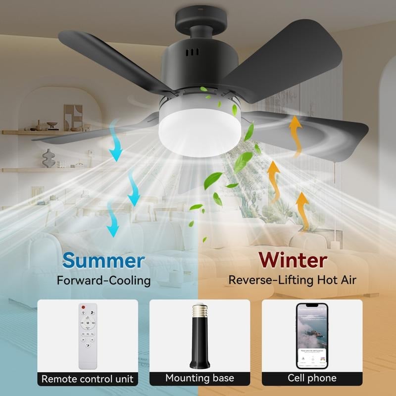💡 Smart Plug-In Ceiling Fan Light – Remote-Controlled Airflow & Illumination Combo