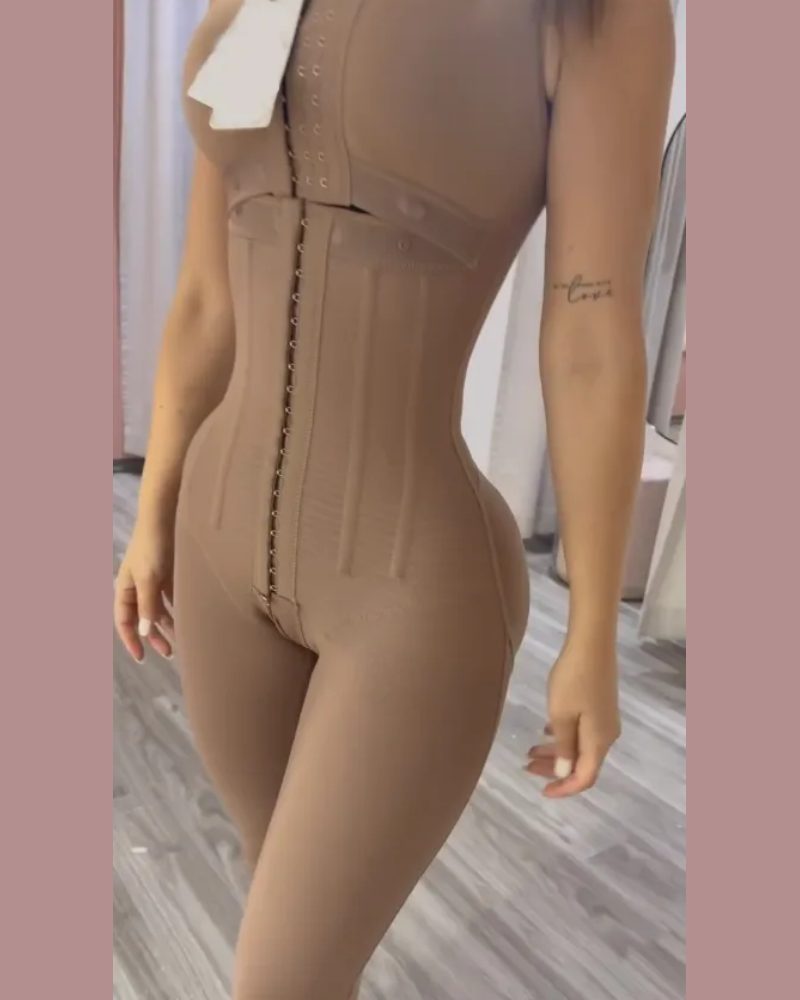 Women's High Compression Boned Tummy Control Fajas Thigh Post Surgery Shapewear