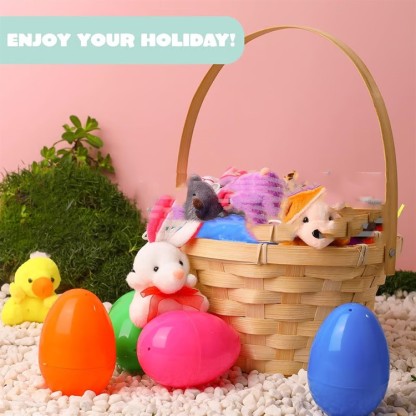 12/24/36 Pcs Prefilled Easter Eggs, Filled with Plush Animal Toys