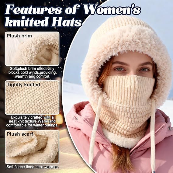 Winter Win! Stay Cozy and Stylish❄️✨3 in 1 Beanie Hat For Women