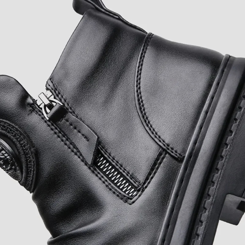 (⏰Last Day 70% OFF🔥)Men's Comfortable Leather Motorcycle Boots Work Boots Waterproof Anti-Slip Anti-Sprain(💯Specialized Boots For Tournaments)