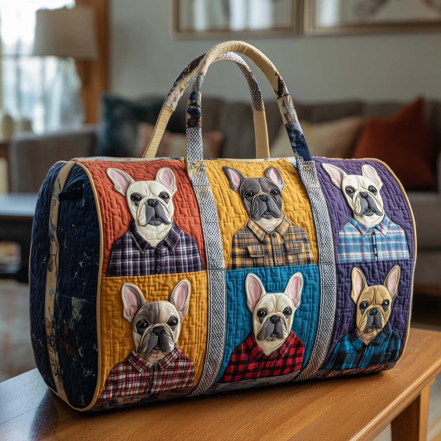 French Bulldog Quilted Duffle Bag GFTOMA3554