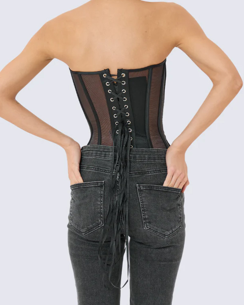 Breast-Covering Mesh Sexy Corset
