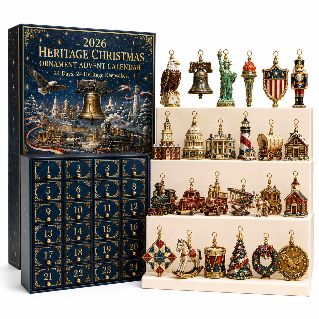 ⏰ Limited anniversary edition✨49% OFF!🔥America 250th Anniversary Heritage Christmas Advent Calendar
