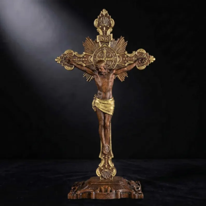 St. Benedict Exorcism Cross carved - Bless you and your family
