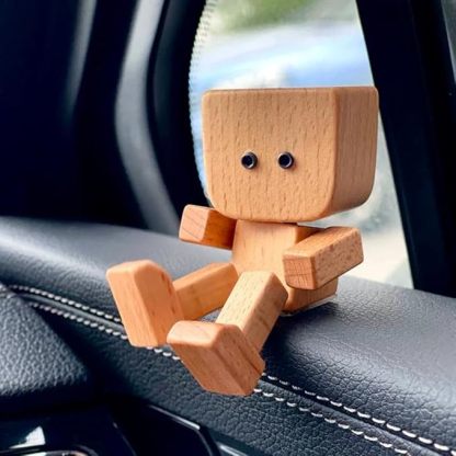 💖Handmade Charming Shaking Wooden Man Figurine with 12PCS Magnetic Expressions