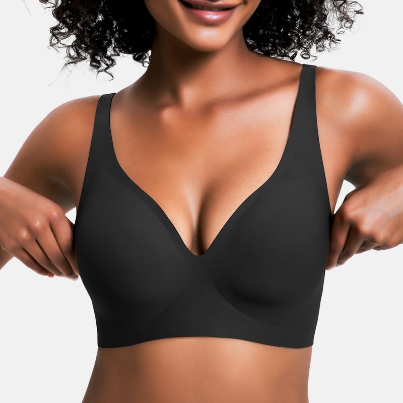Seamless Deep V Push-Up Wireless Bra