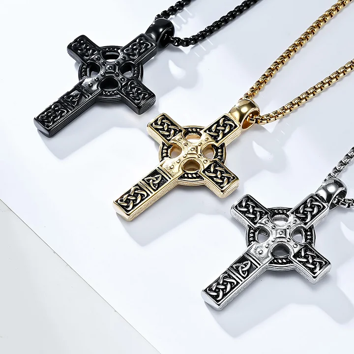 Celtic cross necklace worn as a guardian