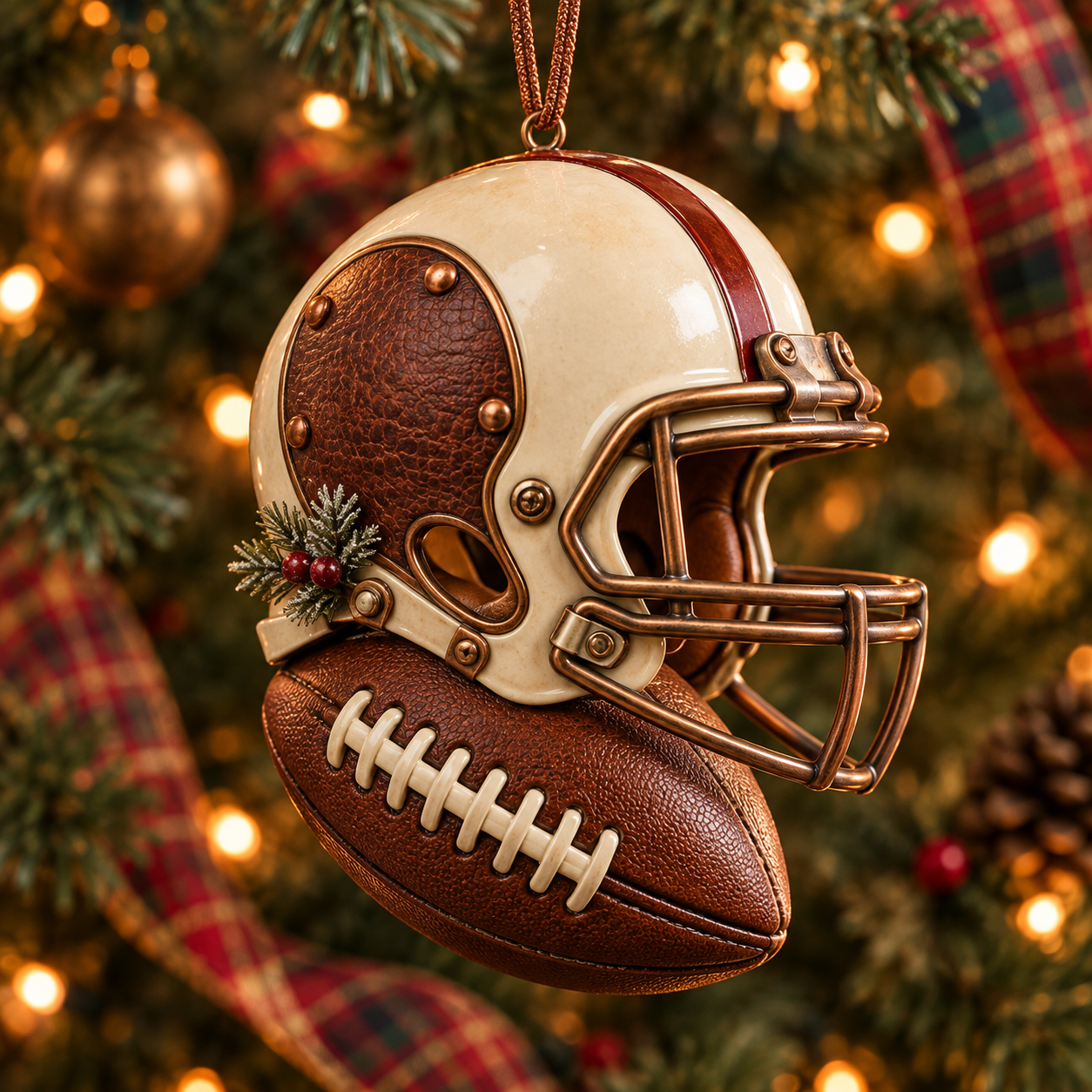 Vintage Leather Helmet Ornament