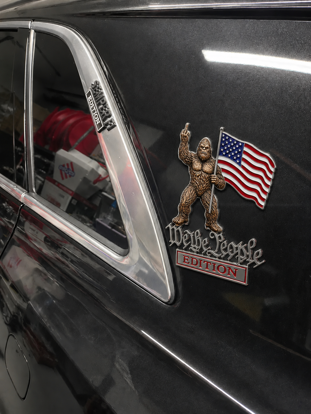 👣BigFoot We The People Patriot Flag Edition Car Emblem Metal Decorative Badge