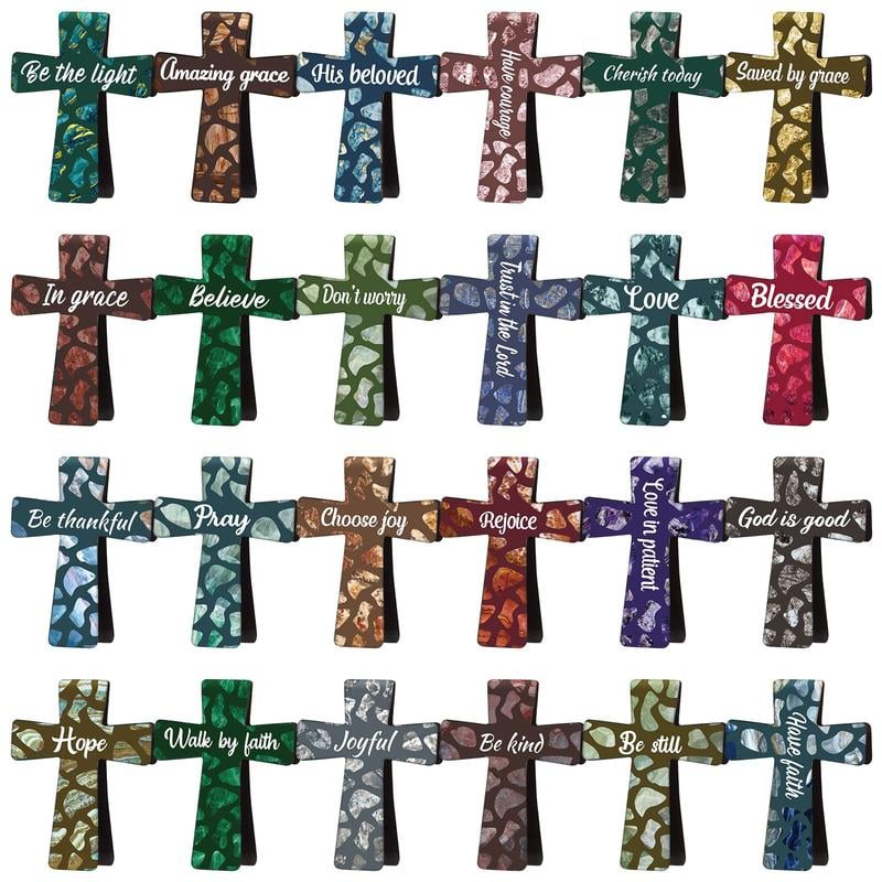 🔥LAST DAY 45 OFF%📖12 Pcs Magnetic Cross Bookmarks Gifts for Bible Study, Readers, Teachers, Students🌸✝️