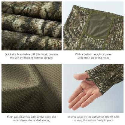 🔥 Ultimate Sun Shield Hunting Shirt – UPF 50+ Camo Hoodie with Built-In Mask for Fishing & Outdoor Use