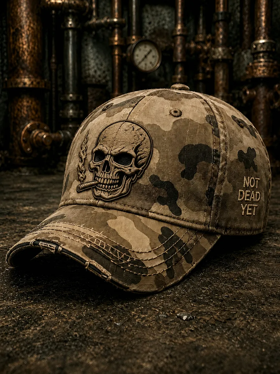 Retro Skull Art Print Casual Baseball Cap