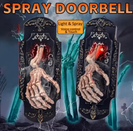 Haunted skeleton hand doorbell Halloween gift
