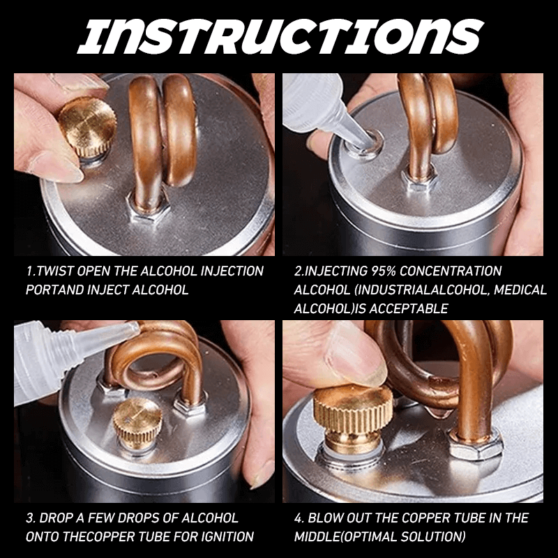 🎉LAST DAY 50% OFF -🔥High-Power Portable Mini Outdoor Spirit Burner & Alcohol Stove with Support