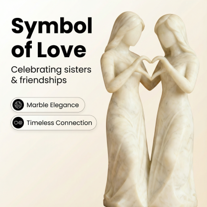 Celebrates Friendships Handmade White Marble Sisters Sculpture