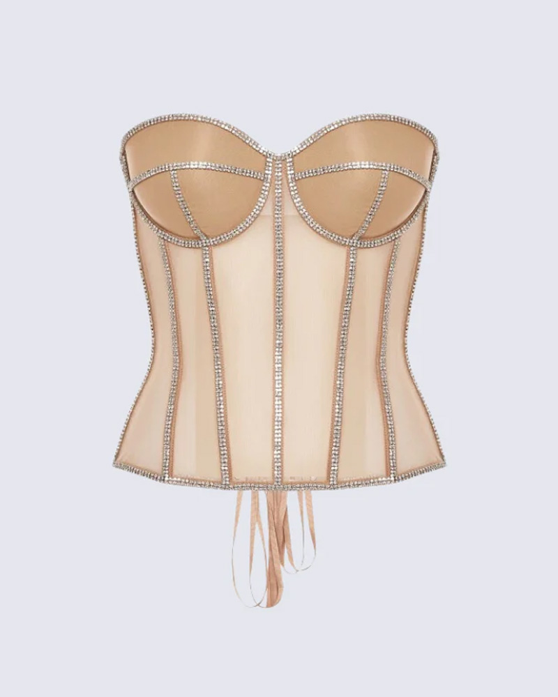 Rhinestone Mesh Sexy Restraint Belt