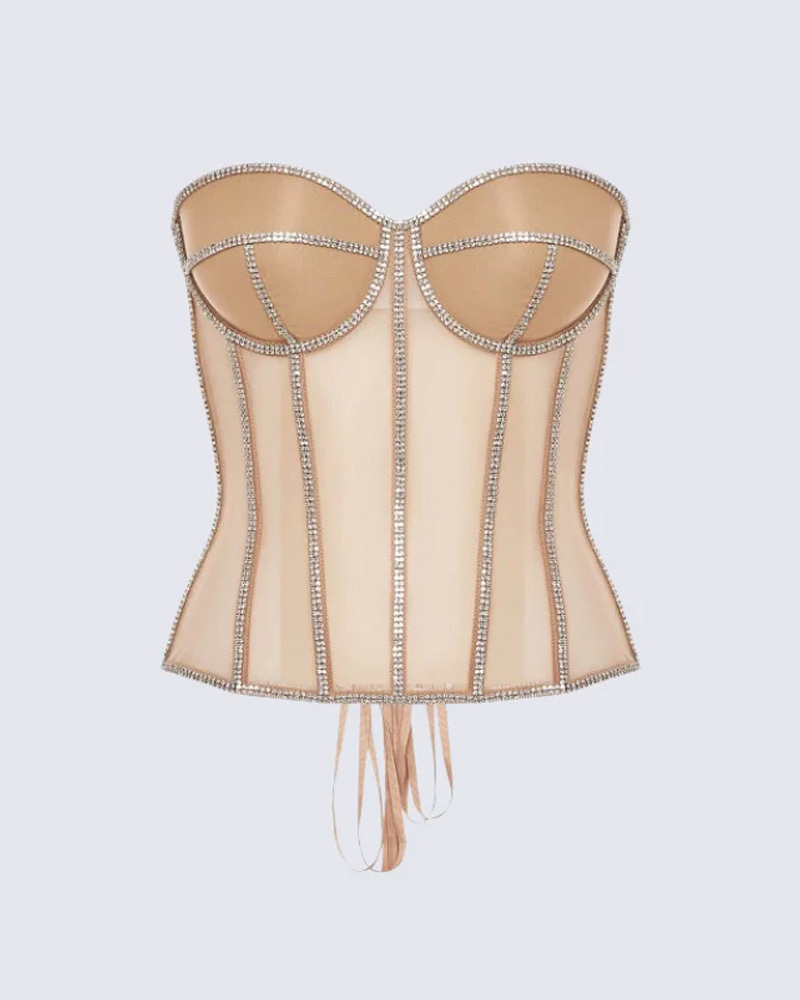 Rhinestone Mesh Sexy Restraint Belt